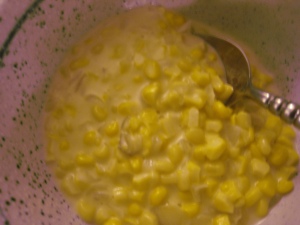 creamed corn (modified from Michael Symon's holiday side dishes recipe)